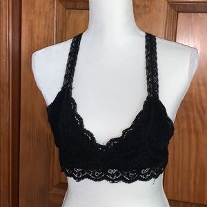 L black lace racer back bralette